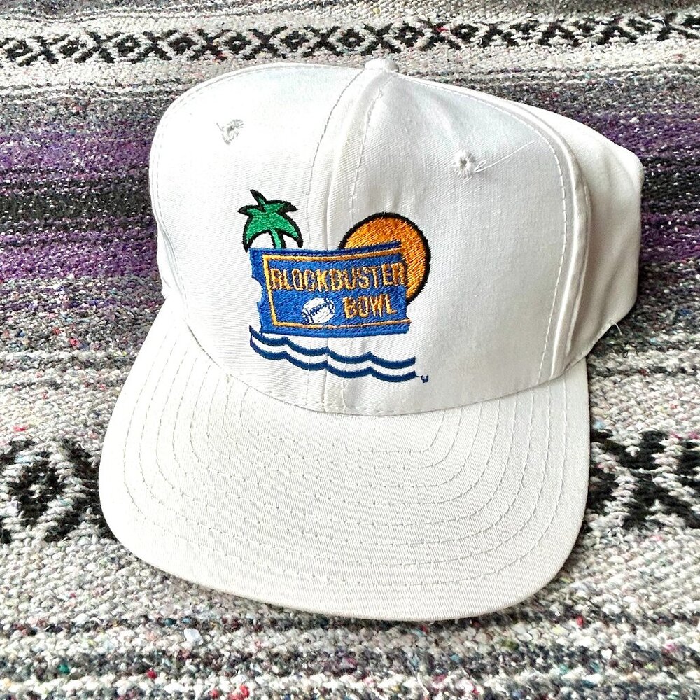 Rare Vintage Blockbuster Bowl Hat - 90s Snapback Cap by Signature